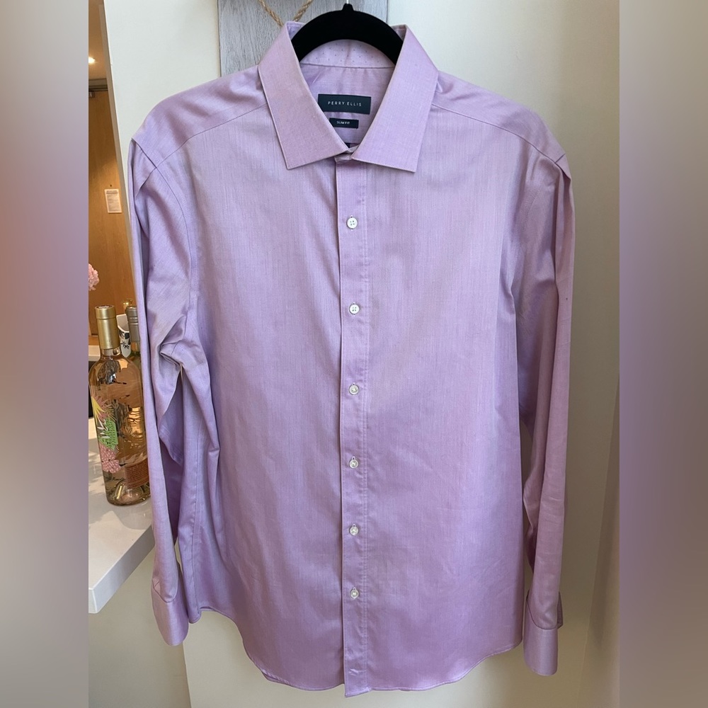 Perry Ellis Long Sleeve Button Up Dress Shirt